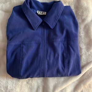 large blue zip-up